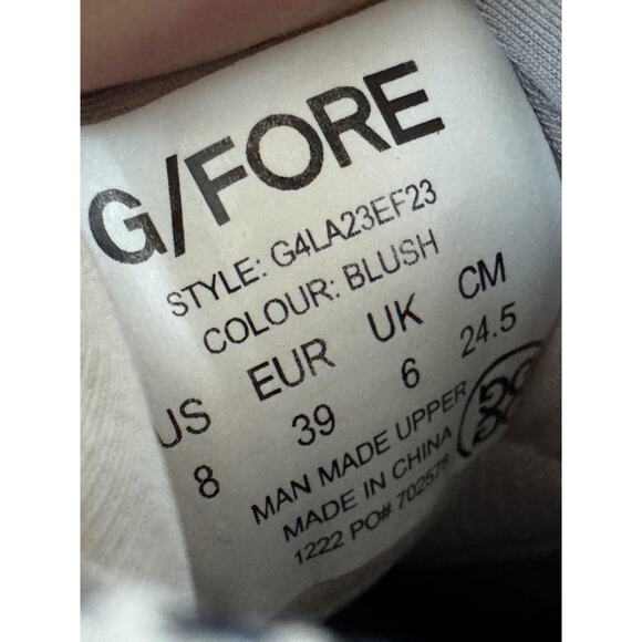 G/FORE Golf Shoes Womens Size 8 Blush Pink Spikeless Athletic Sneaker Comfort - Picture 11 of 15